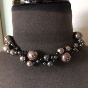 Sterling Silver Hematite & Black Bead Necklace